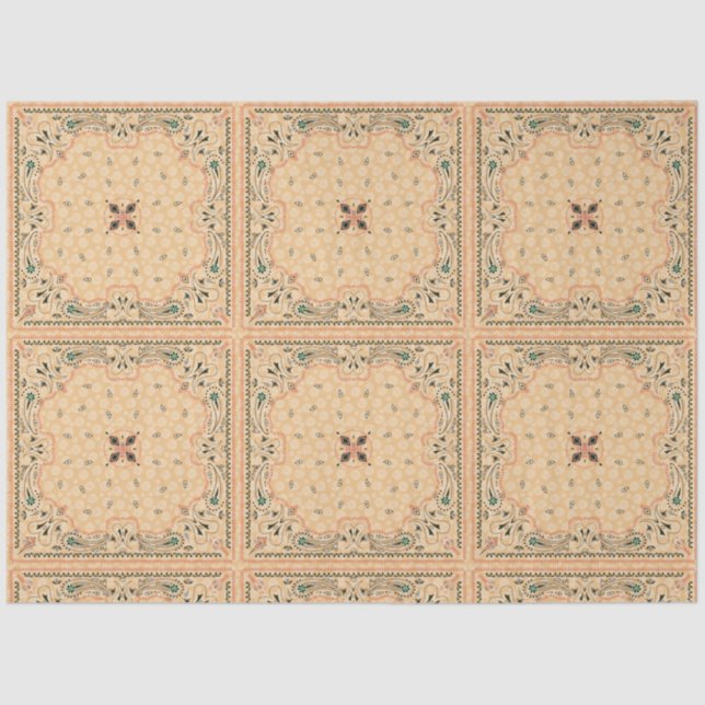 Papel De Seda Desenlace del patrón de banana de oro de Paisley O (Anverso)