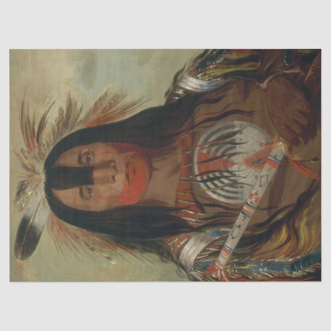 Papel De Seda Desenlace del retrato negro nativo americano (Anverso)