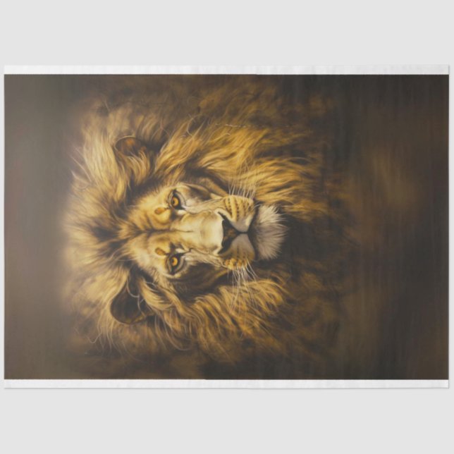 Papel De Seda Desenlace del Rey del León Africano de la Selva (Anverso)