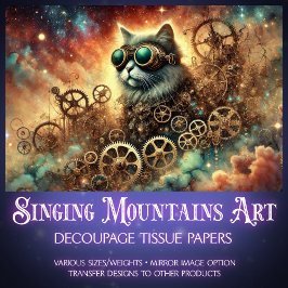 Papel De Seda Desenlace del sueño del gato gótico de Steampunk