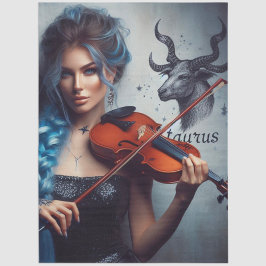 Papel De Seda Desenlace del violín del músico zodiaco Taurus