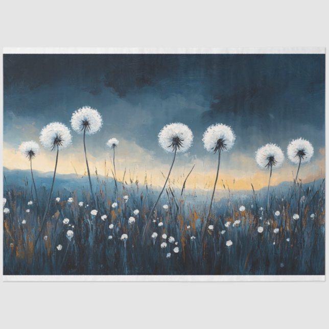 Papel De Seda Desenlace Dramático de Pintura Dandelion Fluff (Anverso)