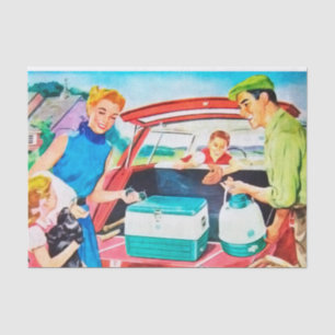 Papel De Seda desenlace familiar de viaje retro fresco