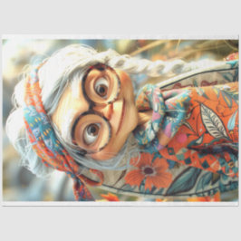 Papel De Seda Desenlace hippie de la abuela bohemia sabia