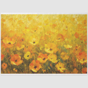 Papel De Seda Desenlace impresionista de Flor Silvestre Amarilla