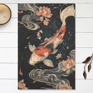 Papel De Seda Desenlace japonés de pintura de peces Koi