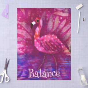 Papel De Seda Desenlace Personalizado De Flamingo Rosa Whimsical