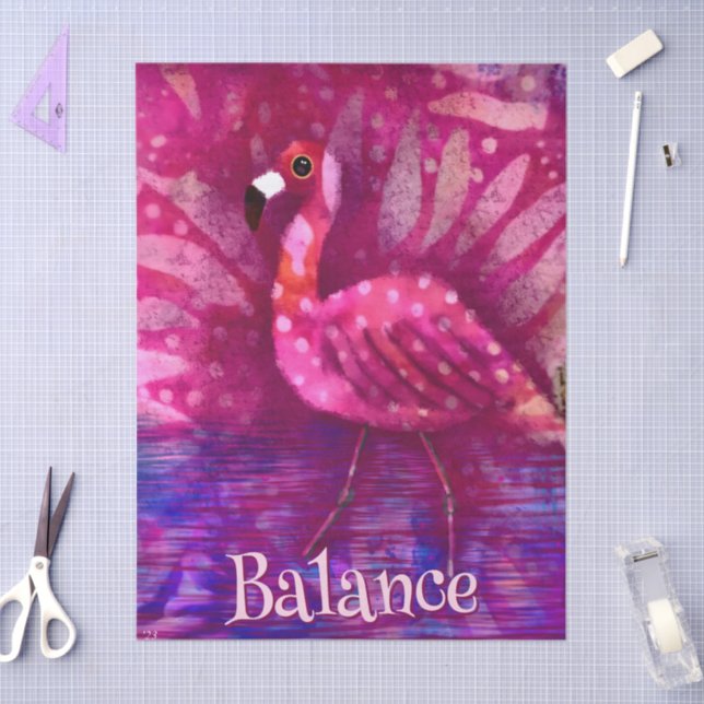 Papel De Seda Desenlace Personalizado De Flamingo Rosa Whimsical (Artesanía)