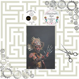 Papel De Seda Desenlace roótico Futurista del Jefe Indio