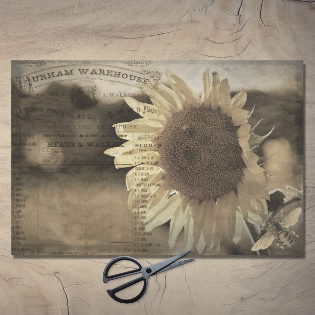 Papel De Seda Desenlace Rústico De La Granja De Abejas De Sunflo (Subido por el creador)