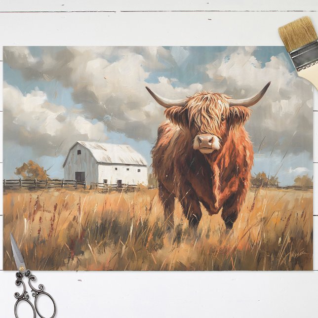 Papel De Seda Desenlace rústico del grano blanco de vaca Highlan (Subido por el creador)