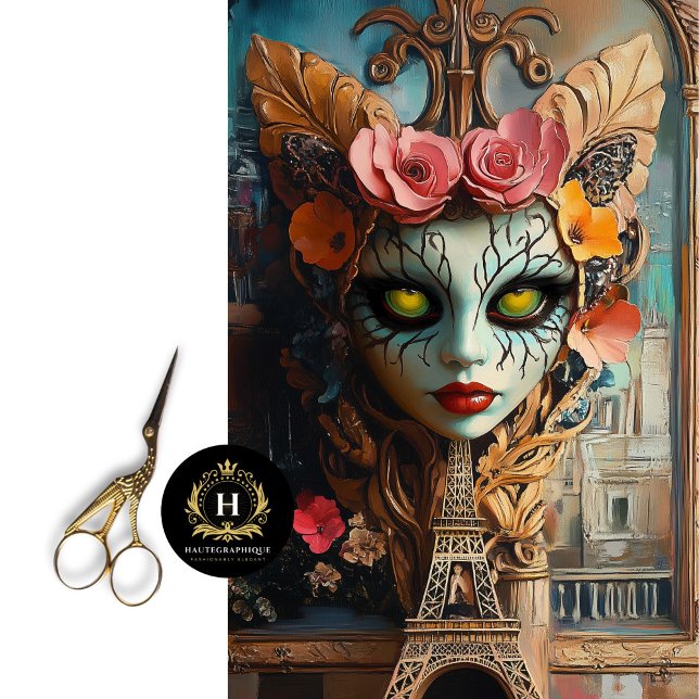 Papel De Seda Desenlace Surreal Gótico Eiffel Torre Gargoyle (Subido por el creador)