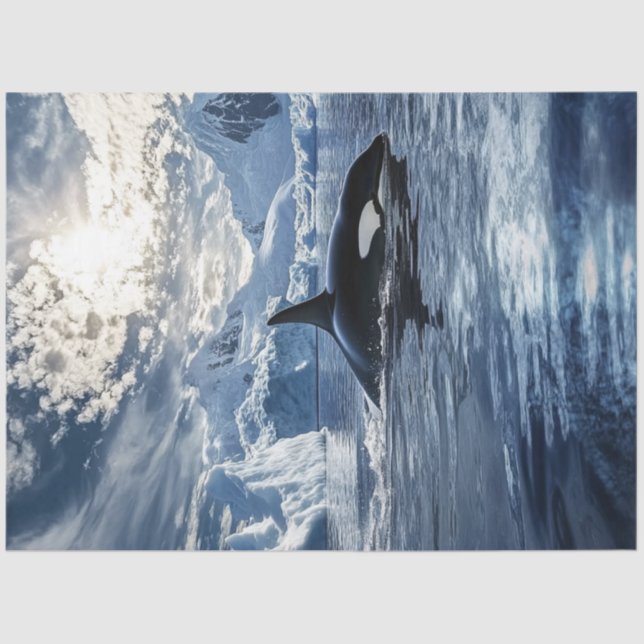 Papel De Seda Desenmascarar aguas heladas de ballena asesina (Anverso)