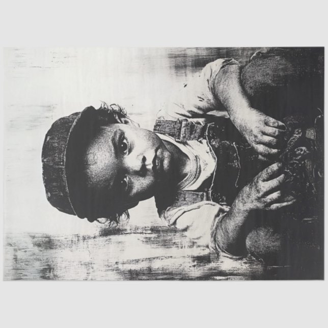 Papel De Seda Desenmascarar al niño como el pequeño aventurero (Anverso)