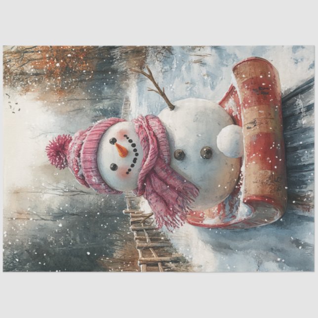 Papel De Seda Desenmascarar al ventilado Snowman (Anverso)
