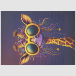 Papel De Seda Desenvolvimiento Funky Giraffe Gafas De Sol Amaril