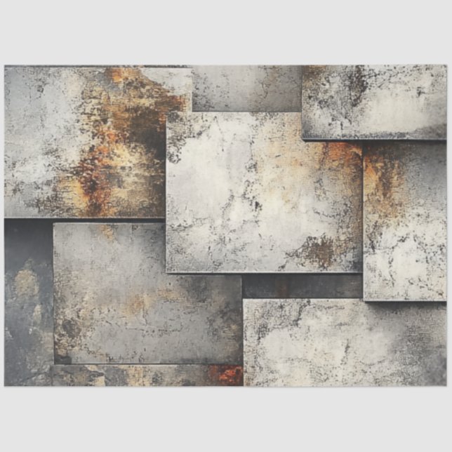 Papel De Seda Desenvolvimiento Paisaje Plata Rust Fondo (Anverso)