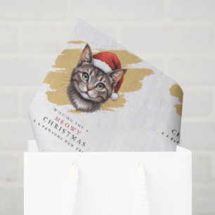 Papel De Seda Deseos de vacaciones festivas modernas gato con so