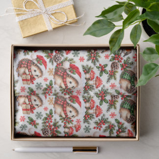 Papel De Seda Deseos Navideños de Erizo del Bosque