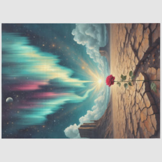 Papel De Seda Desert Bloom Awakening – Surreal Rose Fantasy 