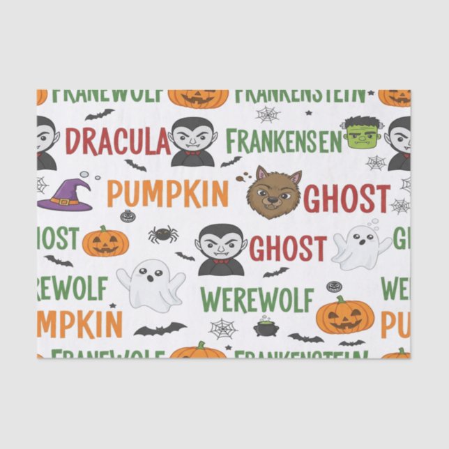 Papel De Seda Desfile De Candy Monster Para Halloween (Anverso)