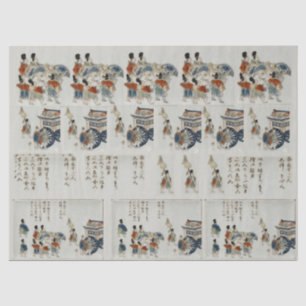 Papel De Seda Desfile del Emperador de Japón 1626 Decoupage en C