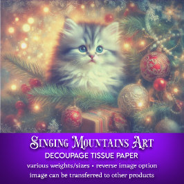 Papel De Seda Desgarrador árbol de navidad dulce crema de gatito