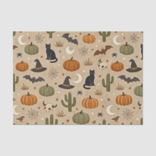 Papel De Seda Desierto Verde Cactus Halloween