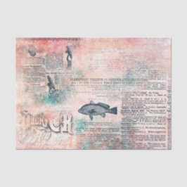 Papel De Seda Desmantelar periódico antiguo rosa