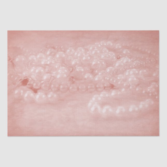 Papel De Seda Desmaqueta de las perlas blancas rosas antiguas de (Anverso)