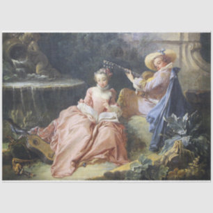 Papel De Seda Desmaqueta de pintura rococó de época francesa
