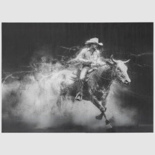 Papel De Seda Desmaquillaje Cowboy Riding Bull Swirling Smorling