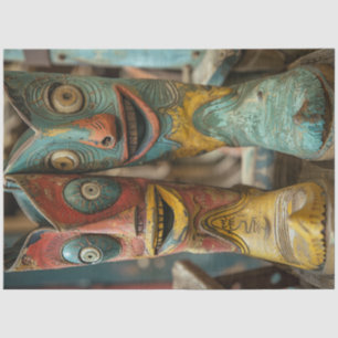 Papel De Seda Desmenuzar botes de vintage de vaquero con caras