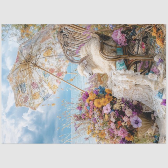 Papel De Seda Desmoronar el paraguas de una playa de ovejas sing (Anverso)