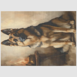 Papel De Seda Desmoronar el retrato de Shepard alemán posando