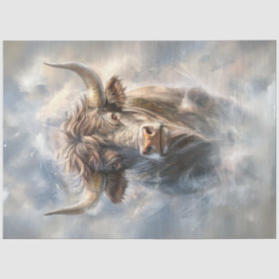 Papel De Seda Desmoronar Whimsical Majestic Bull Grande Hornos