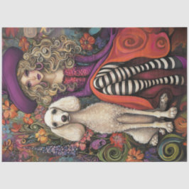 Papel De Seda Desnuda Chica caprichosa Violet & Poodle Snowball