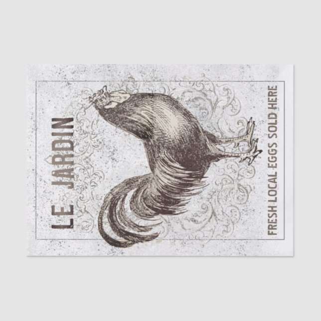 Papel De Seda Desnuda de gallo de pollo de Grunge    (Anverso)