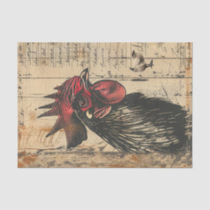 Papel De Seda Desnuda de gallo negro y ruso