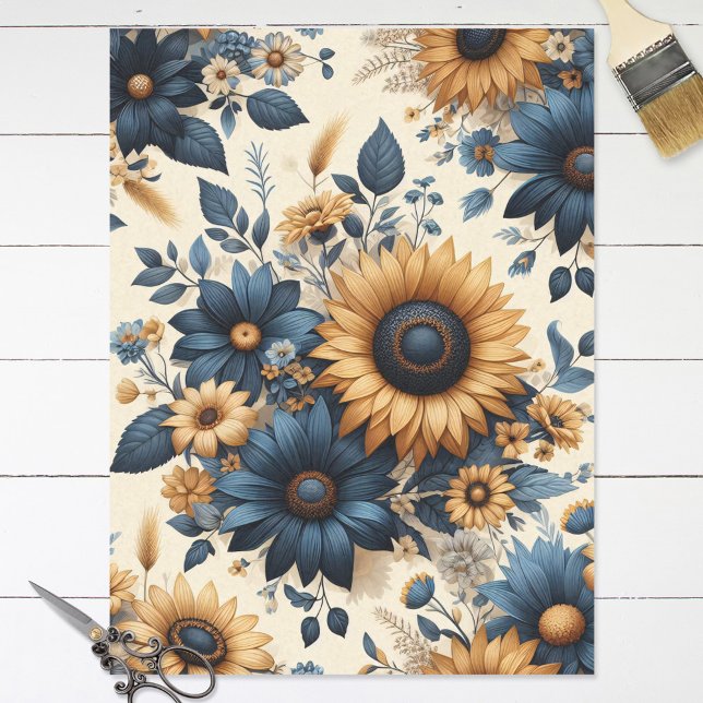 Papel De Seda Desnuda de la Marina Rustica de los Sunflowers Blu (Subido por el creador)