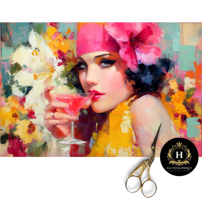 Papel De Seda Desnuda de la Mujer Retro Cocktail Glam (Subido por el creador)