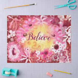 Papel De Seda Desnuda de las Flores Rojas Florales y Flores Rosa