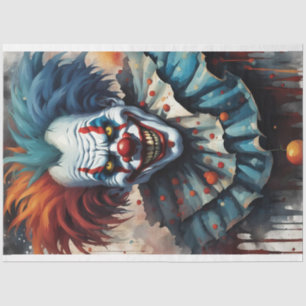 Papel De Seda Desnuda del circo de Halloween con miedo al azul r