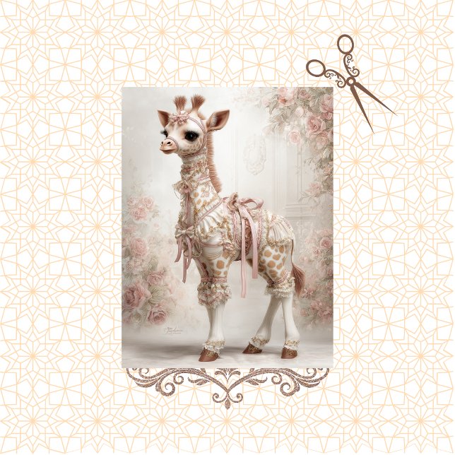 Papel De Seda Desnuda Fantasía Giraffe Victoriano Rosa Lace (Subido por el creador)