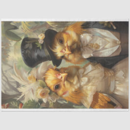 Papel De Seda Desnuda Pareja De Pollo De Gallo De Fanático Con C