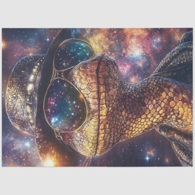 Papel De Seda Desnuda Serpiente Blitzy Con Galaxia Starry (Anverso)