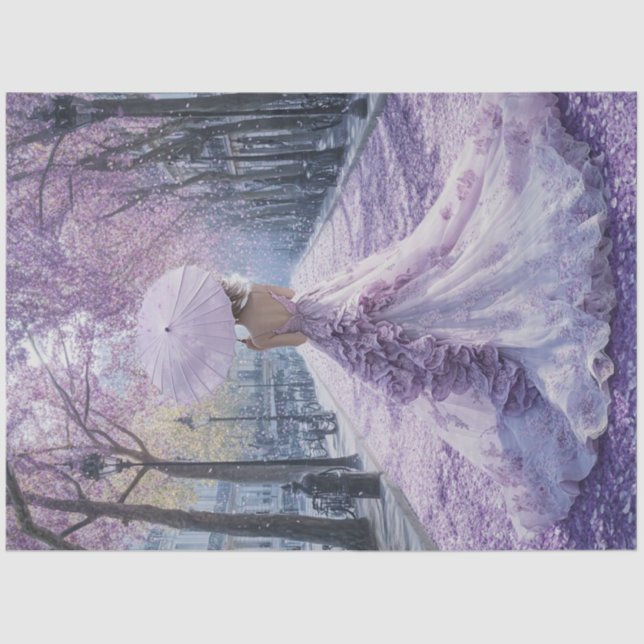 Papel De Seda Desnuda victoriana Southern Lady Parasol Lilac (Anverso)