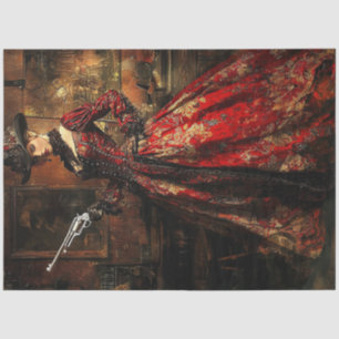 Papel De Seda Desnuda victoriana vestida con Lady Gunslinger