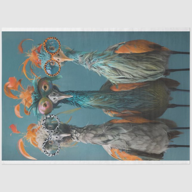 Papel De Seda Desnuda Wackadoodle Bridge Jugando Aves (Anverso)