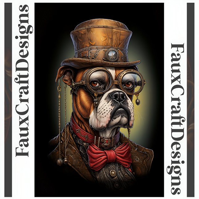 Papel De Seda Desnudamiento de Perro Regal Steampunk Boxer A La  (Subido por el creador)